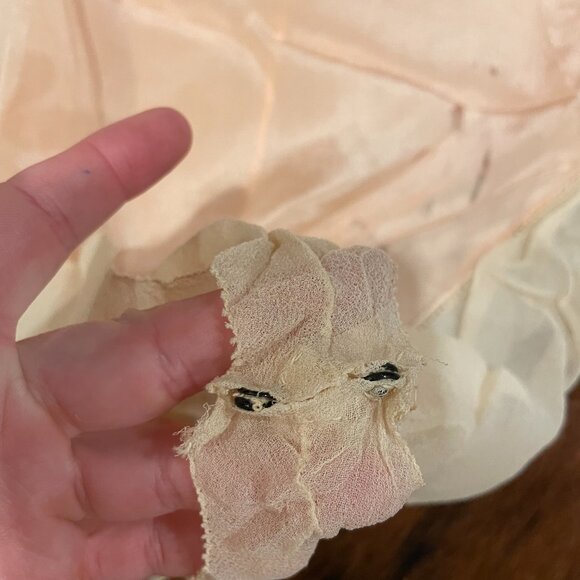 Vintage Sheer 1920s Sleeveless Teddy‎ Silk Lingerie Size 34 Cream - Picture 3 of 4